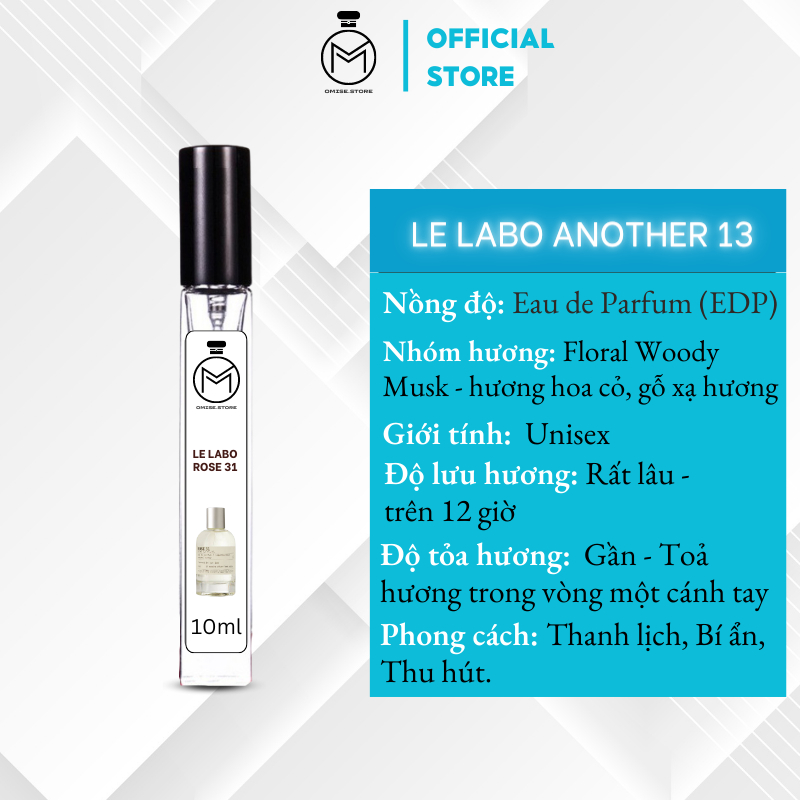 Nước hoa nam nữ Le Labo Rose 31 chiết 10ml dầu thơm nước hoa thơm lâu bí ẩm thu hút quý phái