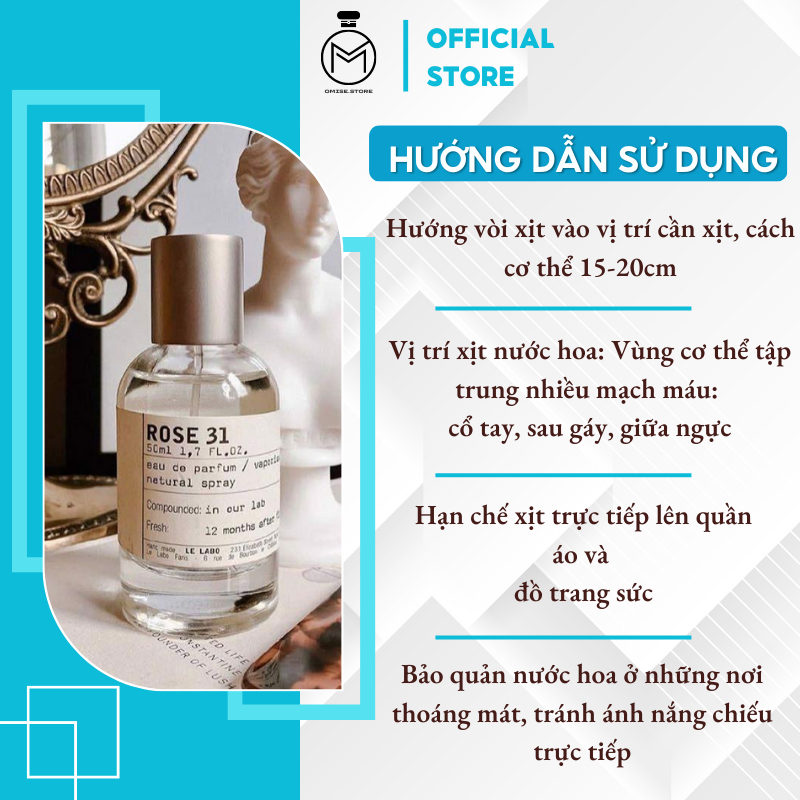 Nước hoa nam nữ Le Labo Rose 31 chiết 10ml dầu thơm nước hoa thơm lâu bí ẩm thu hút quý phái