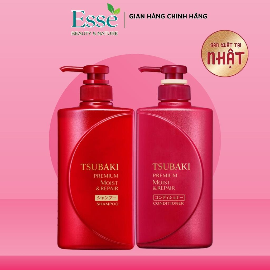 Bộ đôi dầu gội xả Tsubaki Premium Moist Dưỡng Tóc Bóng Mượt (mẫu 2023) - Dầu gội Tsubaki Đỏ - CHÍNH HÃNG