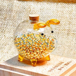 Ống HeoTiết Kiệm Trong Suốt LOẠI NHỎ Thiết Kế Sáng Tạo LÀM QUÀ TẶNG - Heo thuỷ tinh đựng vàng hoặc đá quý trong suốt