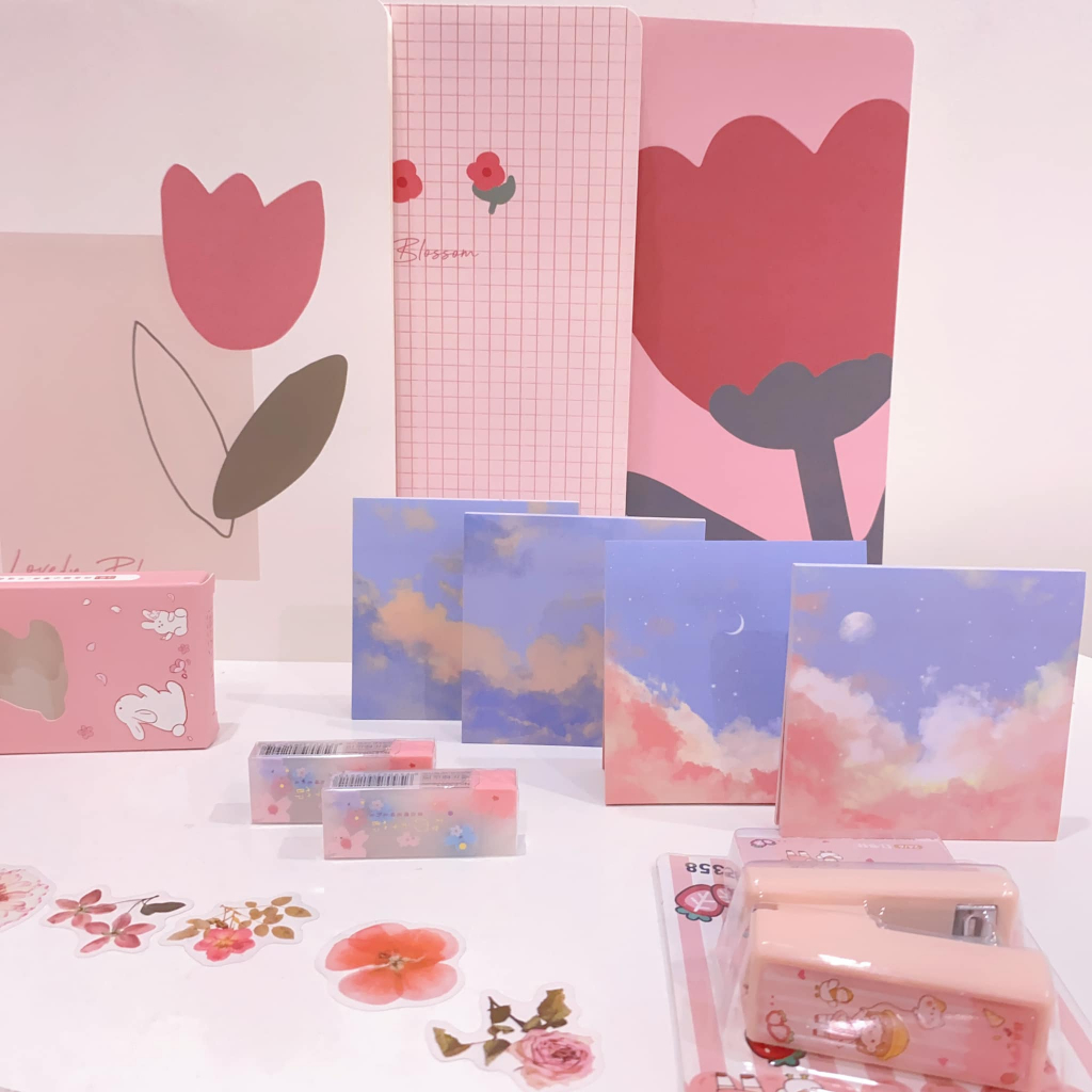 Giấy note Giấy ghi chú siêu dính màu pastel in hình galaxy bầu trời đêm trăng và sao kích thước 80x80mm