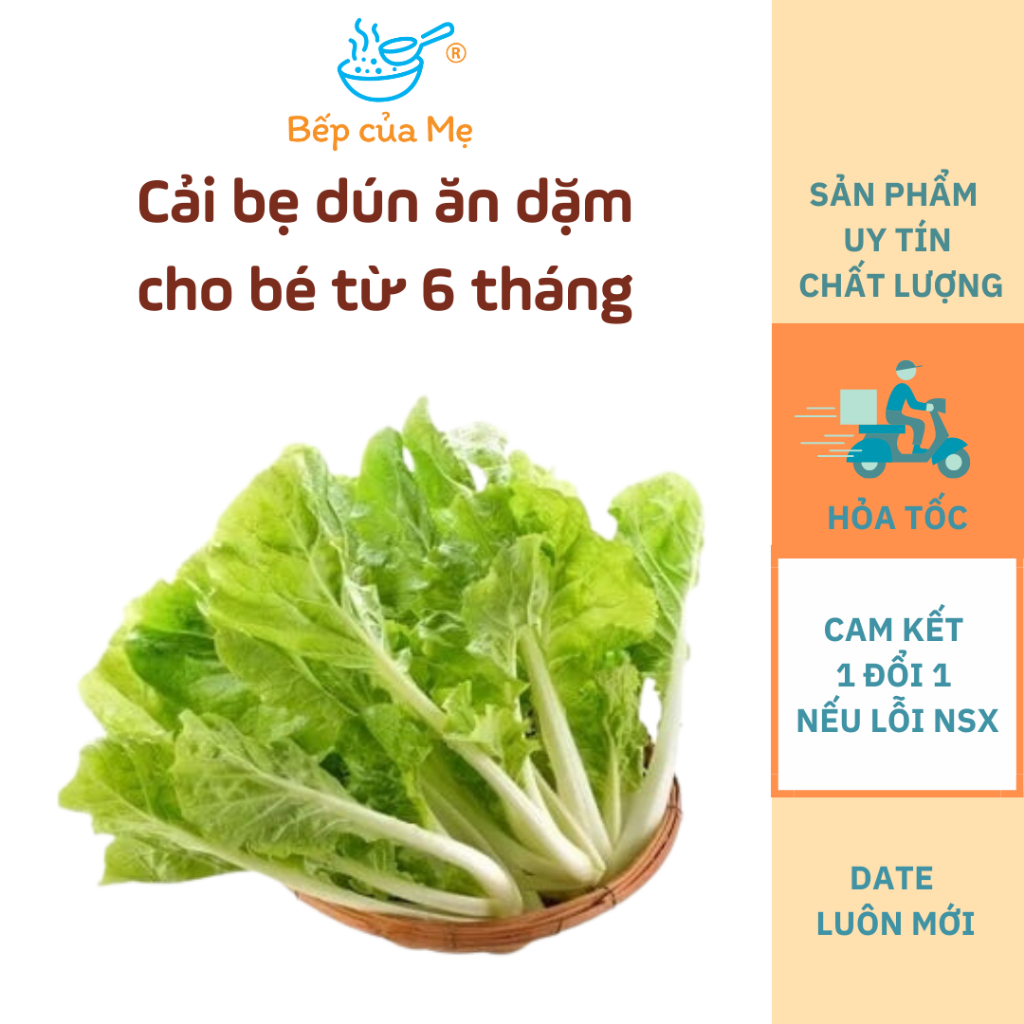 Cải bẹ dún nhặt sẵn nấu ăn dặm cho bé từ 6 tháng, gói 20g, Shop Của Mẹ