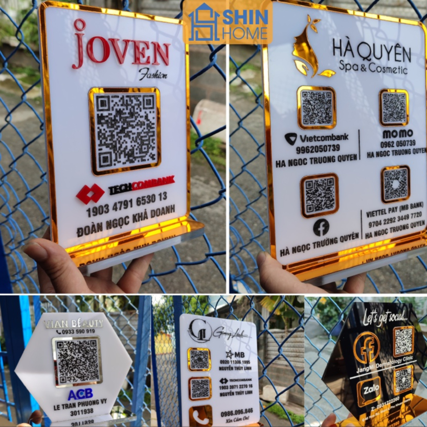 Bảng mã qr, bảng số tài khoản ngân hàng Gương Vàng