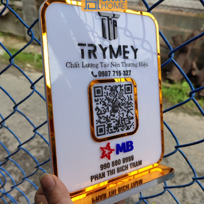 Bảng mã qr, bảng số tài khoản ngân hàng Gương Vàng