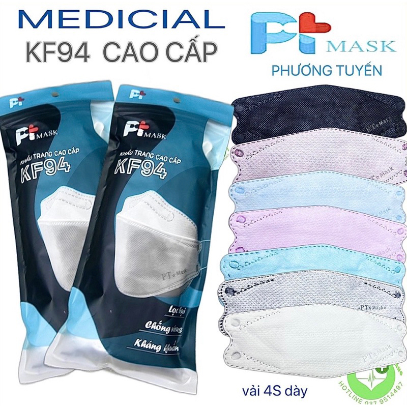 Khẩu Trang kf94 PT Mask, Khẩu Trang Y Tế PT Mask chính hãng chống bụi siêu mịn