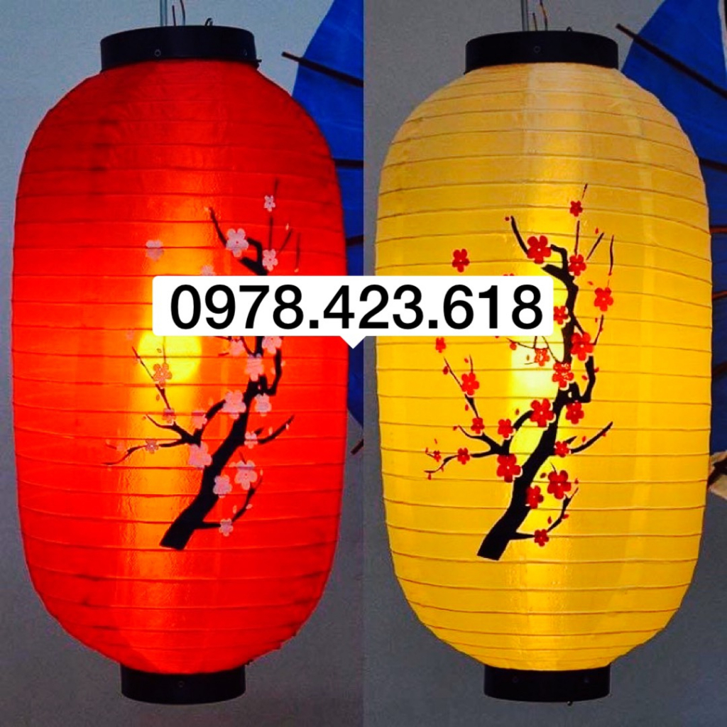 Đèn lồng hoa đào Nhật Bản hình trụ bầu dục - Đèn lồng Vải Đỏ Hồng kông -  Chúc mừng Năm mới - Mừng lễ Phật Đản | BigBuy360 - bigbuy360.vn