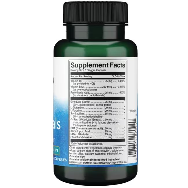 Viên uống bổ não Swanson Brain Essentials 60 viên của Mỹ hỗ trợ tăng cường trí não Cosin Store