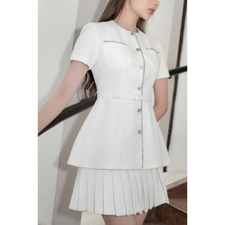 JM Dress Design - Áo cổ tròn 2 túi ốp đai eo 2T69.2304WF