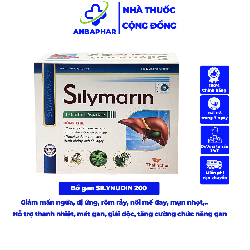 Viên Uống Bổ Gan SILYNUDIN Thanh Nhiệt, Mát Gan, Giải Độc Gan, Tăng Cường Chức Năng Gan - Hộp 60 Viên