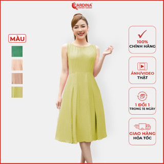 Đầm nữ CARDINA chất đũi bambo cao cấp sát nách cổ thuyền trẻ trung tôn dáng 3VD04