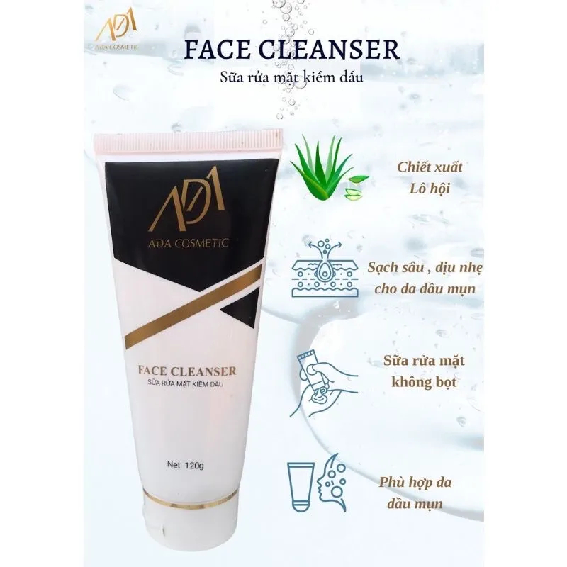 Sữa rửa kiềm dầu ADA GROUP không bọt,dịu nhẹ,an toàn cho da 120g