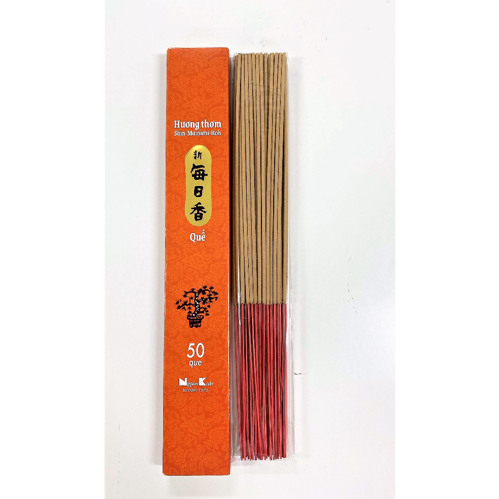Nhang thơm sạch Nhật bản Shin Mainichikou hương quế 50 que - Thanh hương Nippon Kodo dâng phật thờ cúng tâm linh