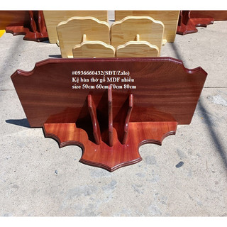 Kệ bàn thờ gỗ MDF 70×30(cm) kệ thờ công giáo màu nâu cánh gián (mẫu mới liền lưng chắc chắn)