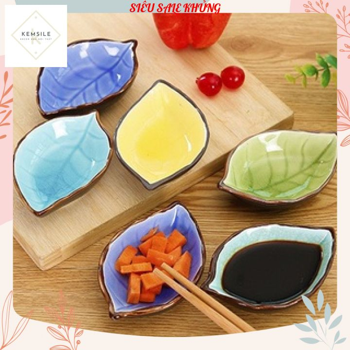 Chén đĩa đựng gia vị, đưng nước chấm hình chiếc lá thiết kế độc đáo sang trọng CGV002