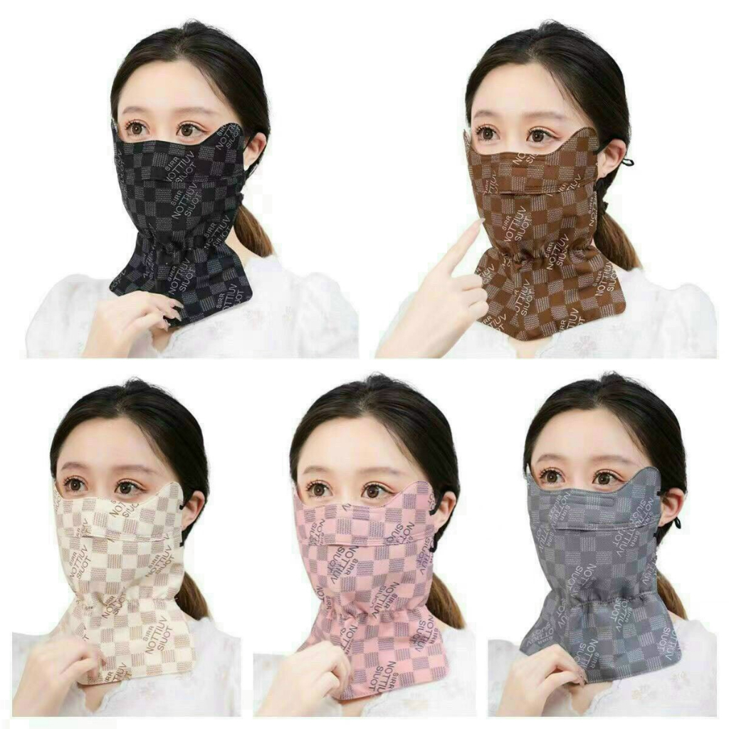 Khẩu Trang Mặt Và Cổ Che Nắng Chống Tia UV Hoa Văn Chất Liệu Dày Dặn Cao Cấp Có Lỗ Thoáng Khí Khi Thở