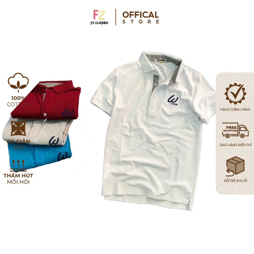 Áo thun Polo nam W FZ CLOTHES Áo phông nam tay lỡ form rộng cổ bẻ nam chất vải cotton cá sấu mềm cao cấp - FZ04