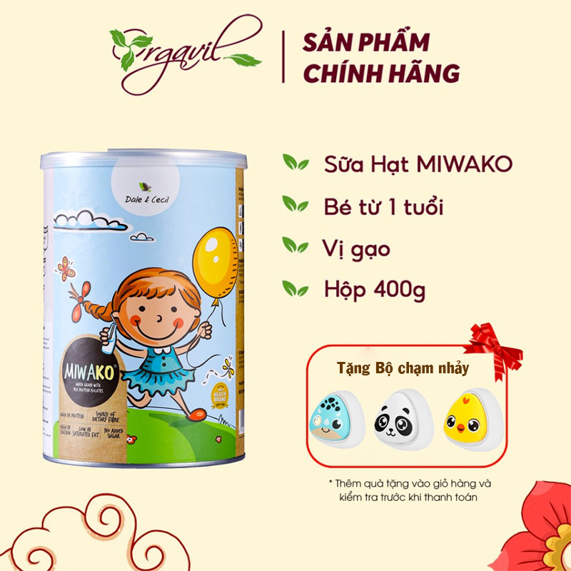 Sữa hạt Miwako vị gạo hộp 400g, dinh dưỡng hoàn chỉnh cho bé - Orgavil