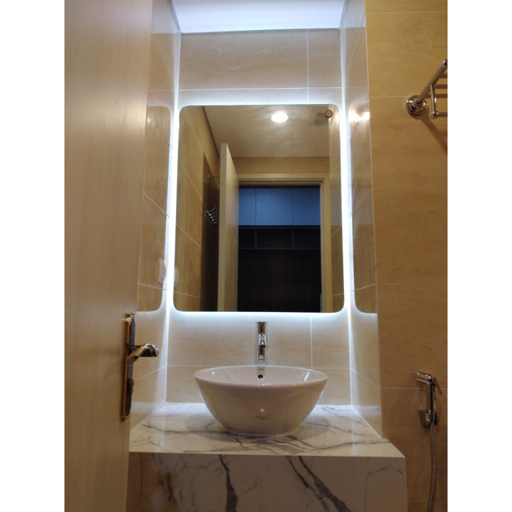 Gương soi phòng tắm, gương soi led hậu KT50x70cm