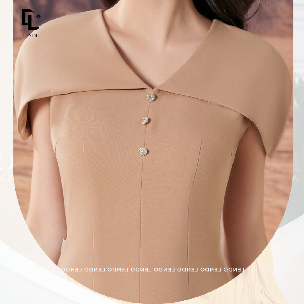 Sét Bộ Ba Cúc Áo Cổ Tim Quần Suông LENDO SB230330