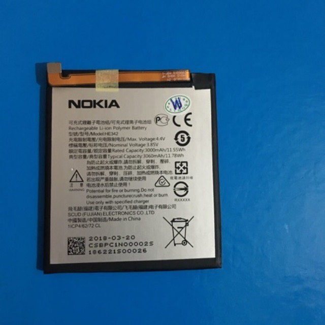 Pin XỊN HE342 mới 100% cho máy Nokia X6 6.1 PLUS he 342 bảo hành 3 tháng (HE342/HE340)