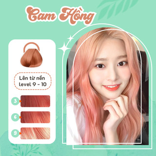 Thuốc nhuộm tóc cam hồng - Tặng mũ nhuộm, găng tay nhuộm và thuốc trợ nhuộm