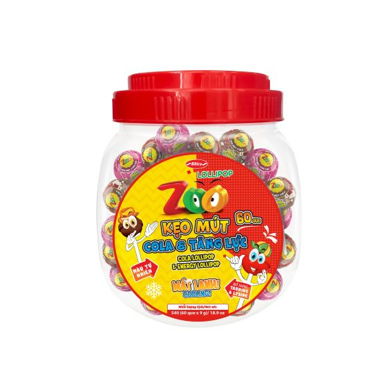 Kẹo Mút Zoo Cola - Tăng Lực Bibica 540g