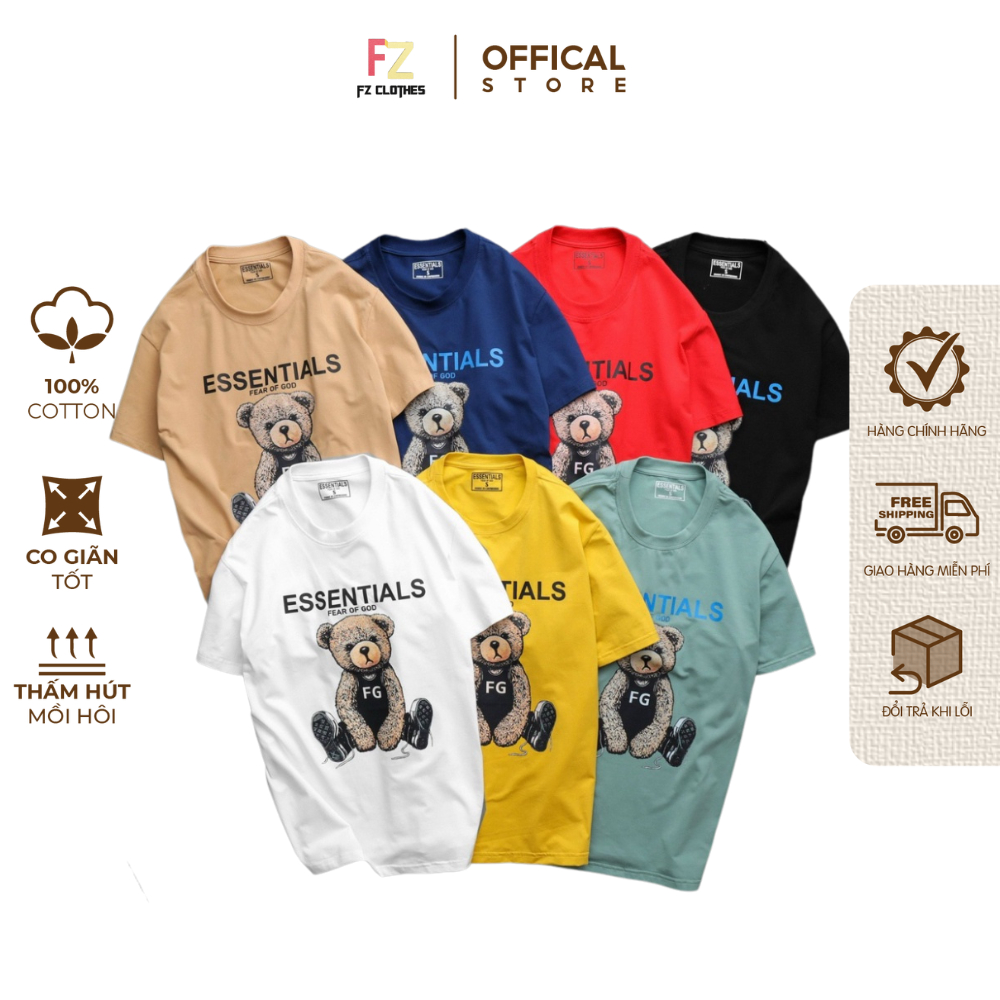 Áo thun nam trơn ESS TSHIRT Áo phông nam nữ Unisex cổ vải mịn mát bền không bai xù - FZ08
