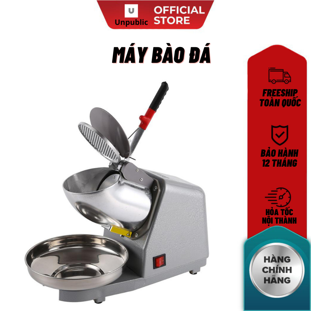 Máy bào đá tuyết, máy xay đá 2 lưỡi cho quán cà phê quán nước