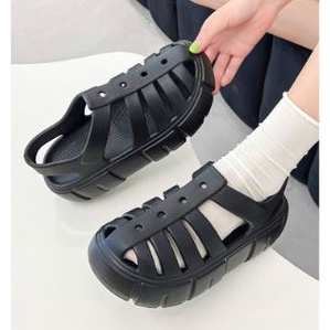Dép Sandal Nữ kèm sticker, Dép quai hậu nữ đi học, đi chơi Độn Đế cao 6cm Ulzzang Phong Cách Unisex
