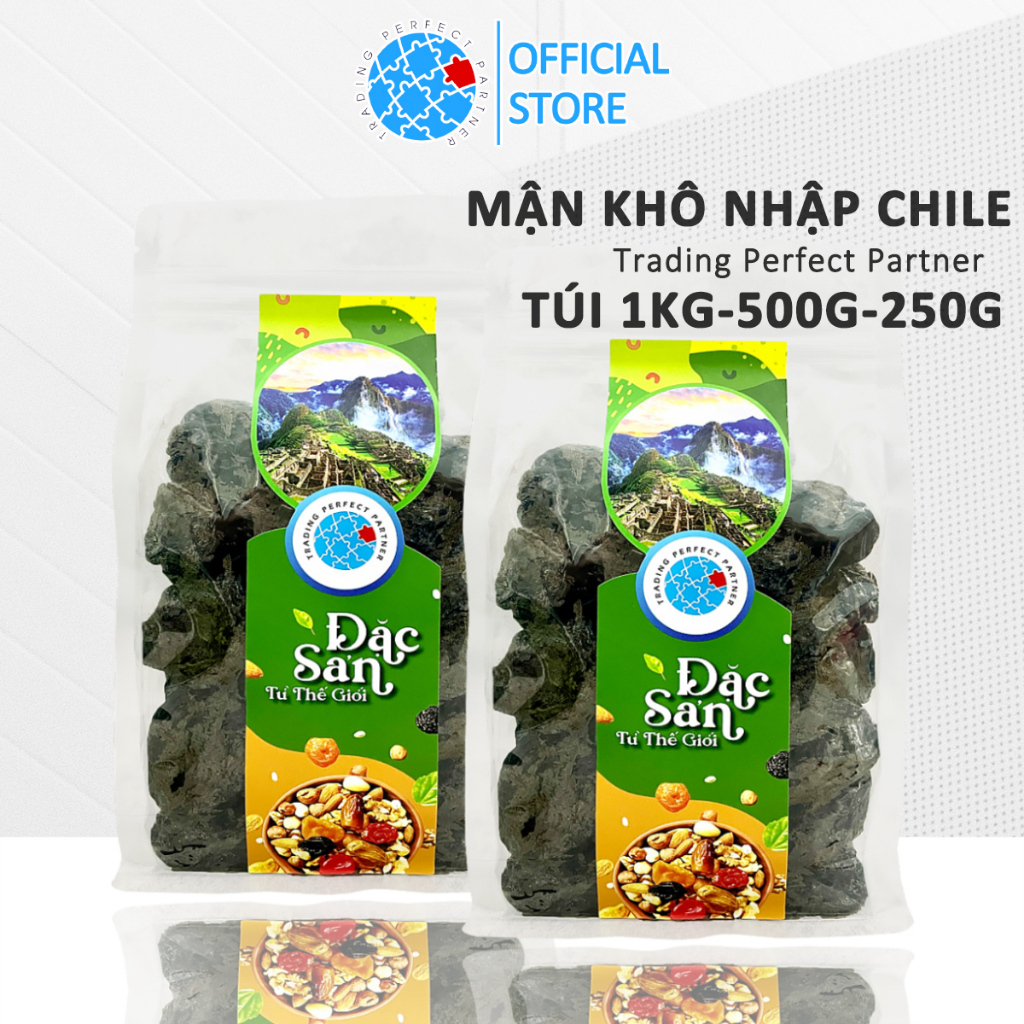 Mận Khô Chile Trading Perfect Partner túi 1kg/500g/250g - Nhập khẩu từ Chile - Quả mận size to, thịt dày, hột nhỏ