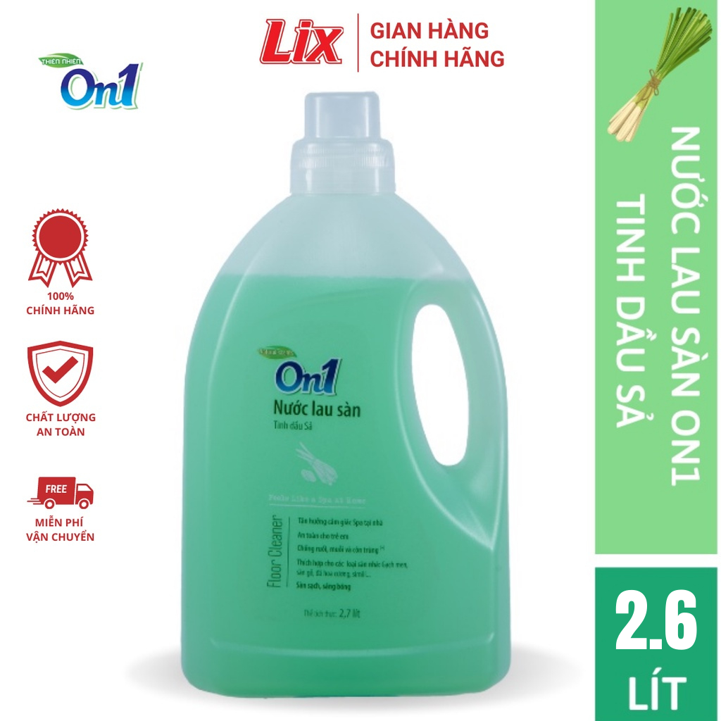 Nước lau sàn On1 tinh dầu Sả 2,6L LC202 - Sàn sạch, sáng bóng