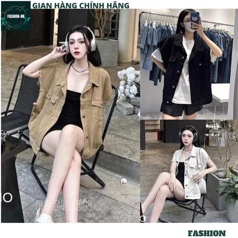 Áo khoác gile bò dáng rộng - Áo bò 3 lỗ suông thời trang trẻ trung cá tính ulzzang hàn quốc FASHION AGL01
