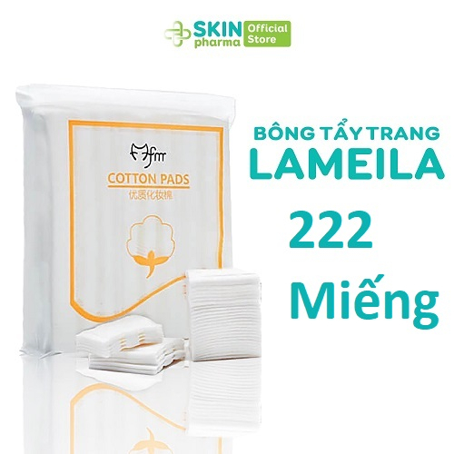 Bông tẩy trang 222 miếng Lameila - Bông trang điểm 3 lớp Cotton Pads Lameila FM mềm mại - Skinpharma.offcial