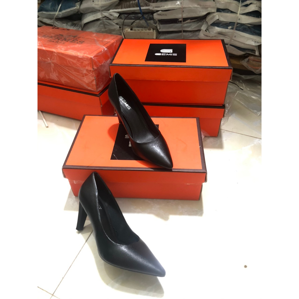 Giày cao gót nữ 8 phân chất da lì cao cấp mềm đẹp êm chân