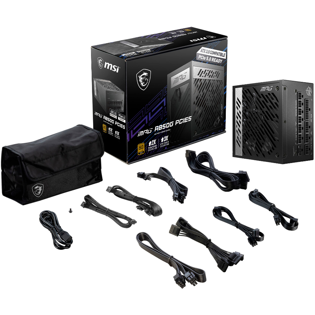Nguồn máy tính MSI MPG A850G PCIE 5.0 850W  Bảo hành 10 năm