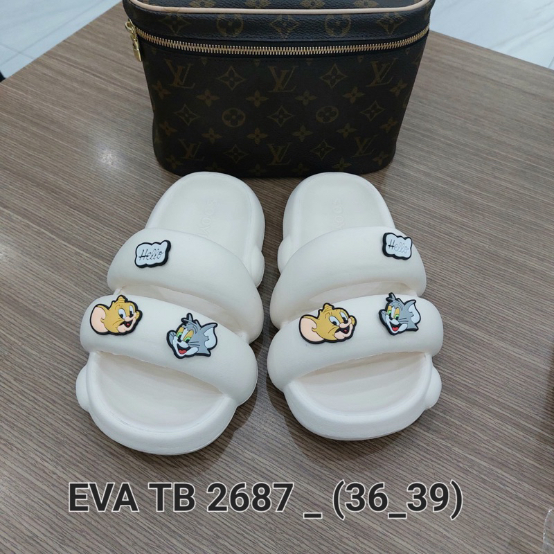 Dép cross nữ 2 quai, Dép, Dép bánh mì chống trơn trượt