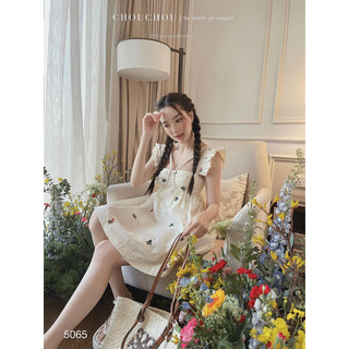 ĐẦM THÊU HOA CÚP NGỰC TAY TIÊN - Đ1606