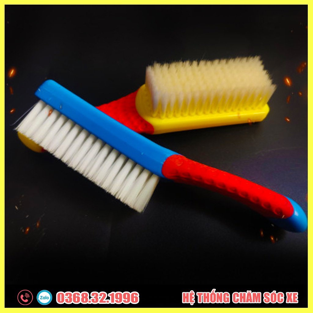 Bàn Chải Đa Năng Đánh Ghế Da Ô Tô, Vệ Sinh Giầy Dép Quần Áo Cán Cầm Tay Chuyển Dụng