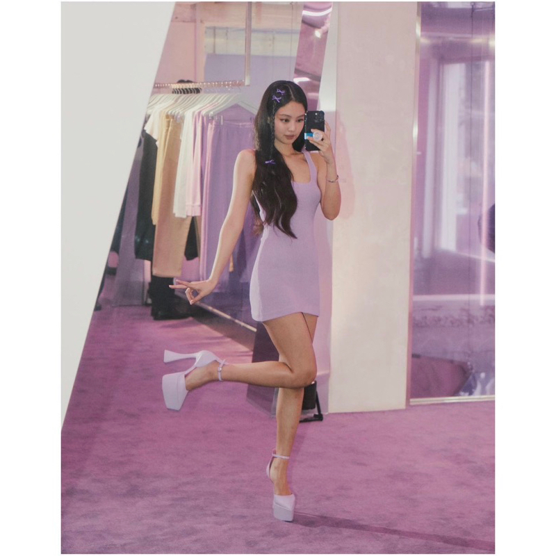 Đầm body hai dây màu tím/đen/đỏ giống Jennie Blackpink, Amee