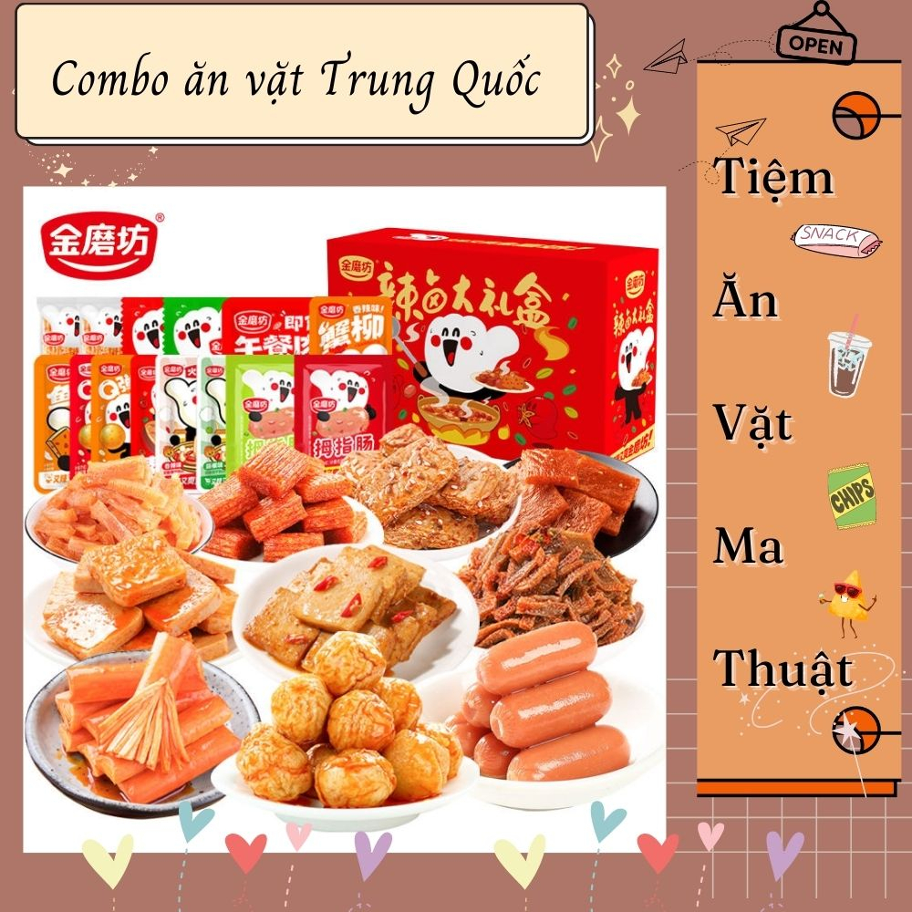 {MT029} Combo đồ ăn vặt Trung Quốc - mix ngẫu nhiên các loại đồ ăn kèm, que cay Vệ Long