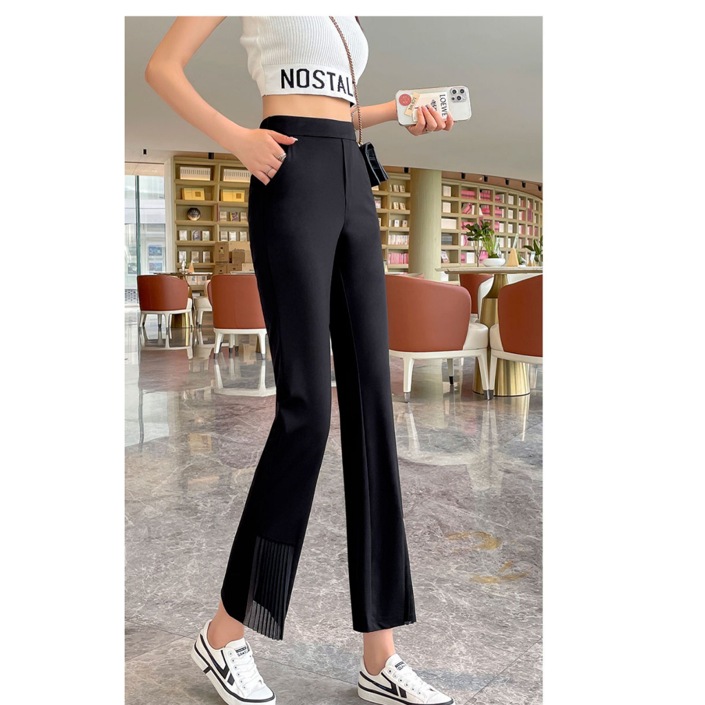 Quần nữ ống loe chất tuyết mưa siêu mát, quần nữ mùa hè tôn dáng