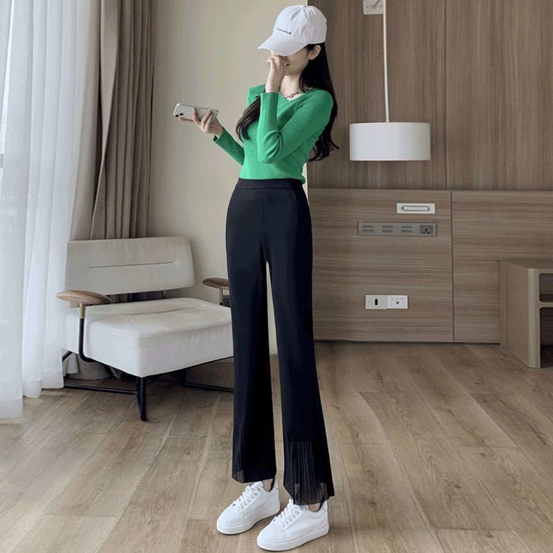 Quần nữ ống loe chất tuyết mưa siêu mát, quần nữ mùa hè tôn dáng