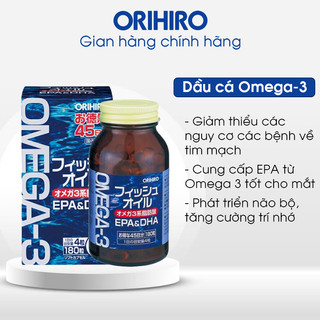 Viên uống dầu cá Omega-3 hỗ trợ tim mạch Orihiro 180 viên