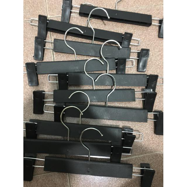 COMBO 10 MÓC NHỰA KẸP QUẦN ÁO MÀU ĐEN DÀI 30CM, ĐẦU MÓC THÉP KHÔNG GỈ XOAY 360 ĐỘ TIỆN DỤNG