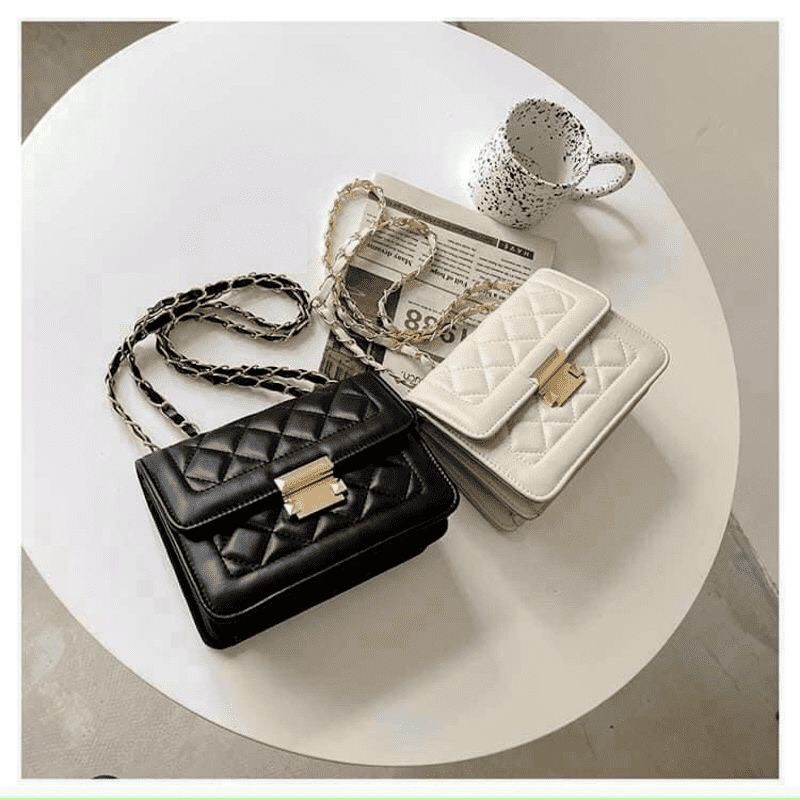 Túi xách nữ đeo chéo đeo vai dây da luôn xích chât da mềm 3 ngăn rộng dãi mã 94