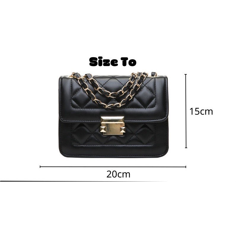 Túi xách nữ đeo chéo đeo vai dây da luôn xích chât da mềm 3 ngăn rộng dãi mã 94