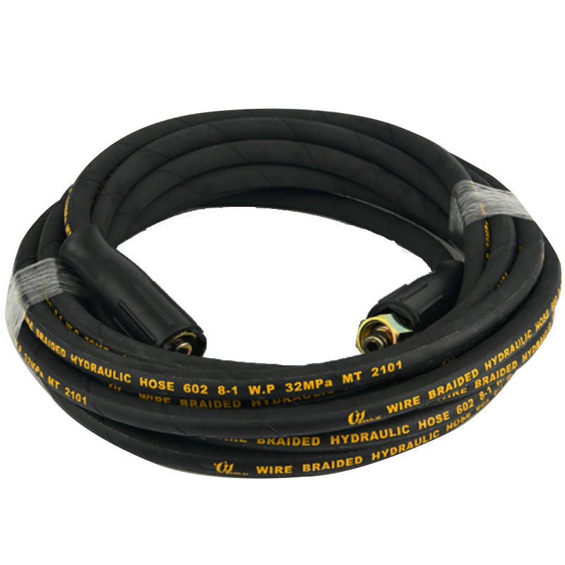 Dây rửa xe cao áp, dây cao áp máy rửa xe 8m lõi gang, dây áp lực cao lên đến 320Bar, ren trong 22mm, 2 đầu bằng nhau