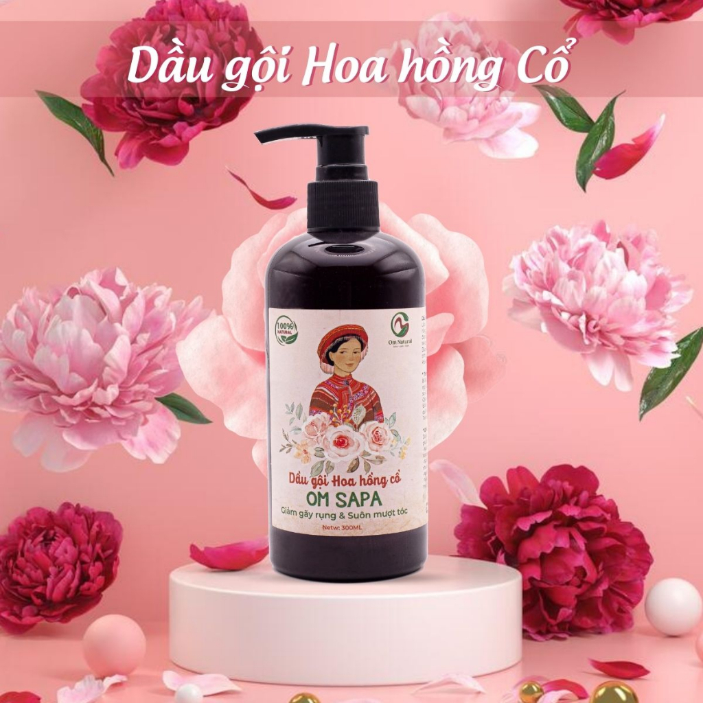 Dầu Gội Hoa Hồng Cổ Sapa Dưỡng Tóc Suôn Mượt A OM 300ml