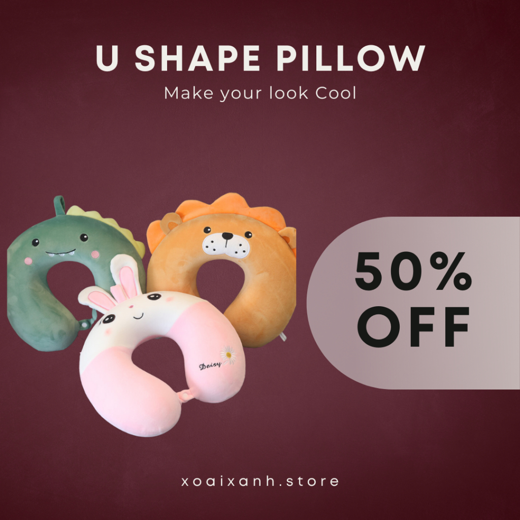Gối Chữ U Tựa Cổ Cao Su Non Cao Cấp, Gối Memory Foam Du Lịch, Văn Phòng, Máy Bay, Xe Hơi GCU23