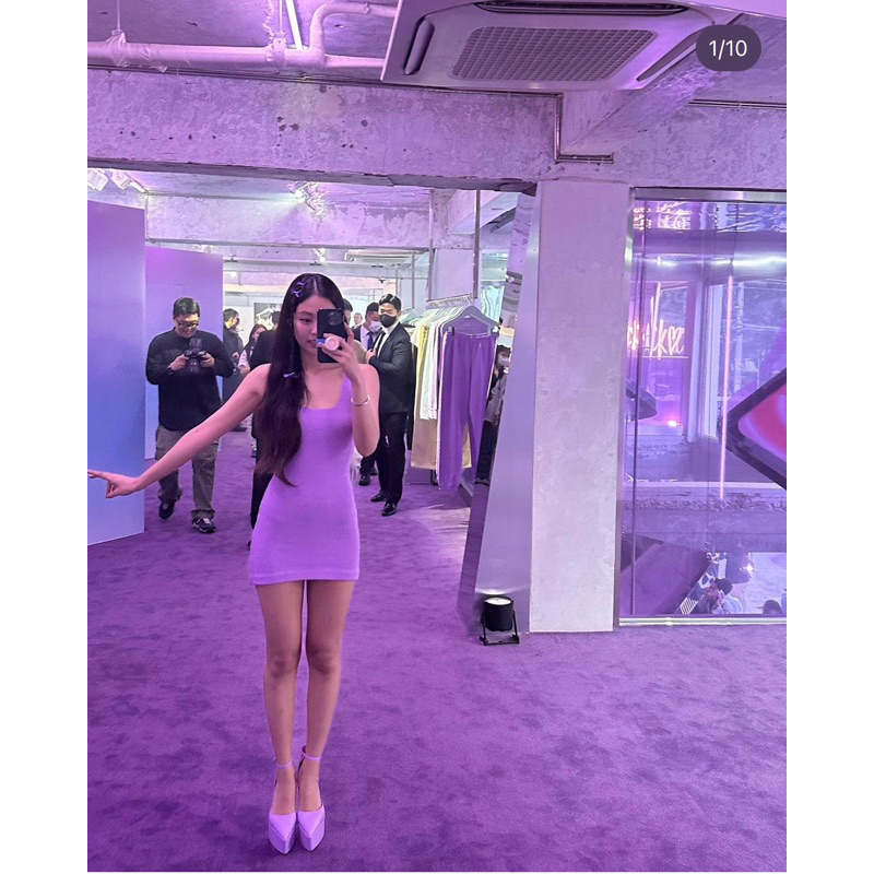 Đầm body hai dây màu tím/đen/đỏ giống Jennie Blackpink, Amee